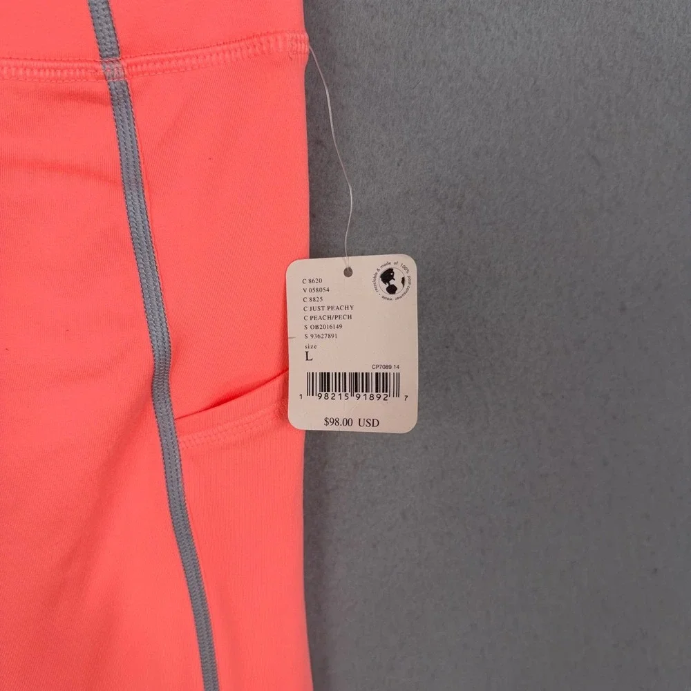 Free People Movement Leggings Womens Large Just Peachy Reflective Rouched